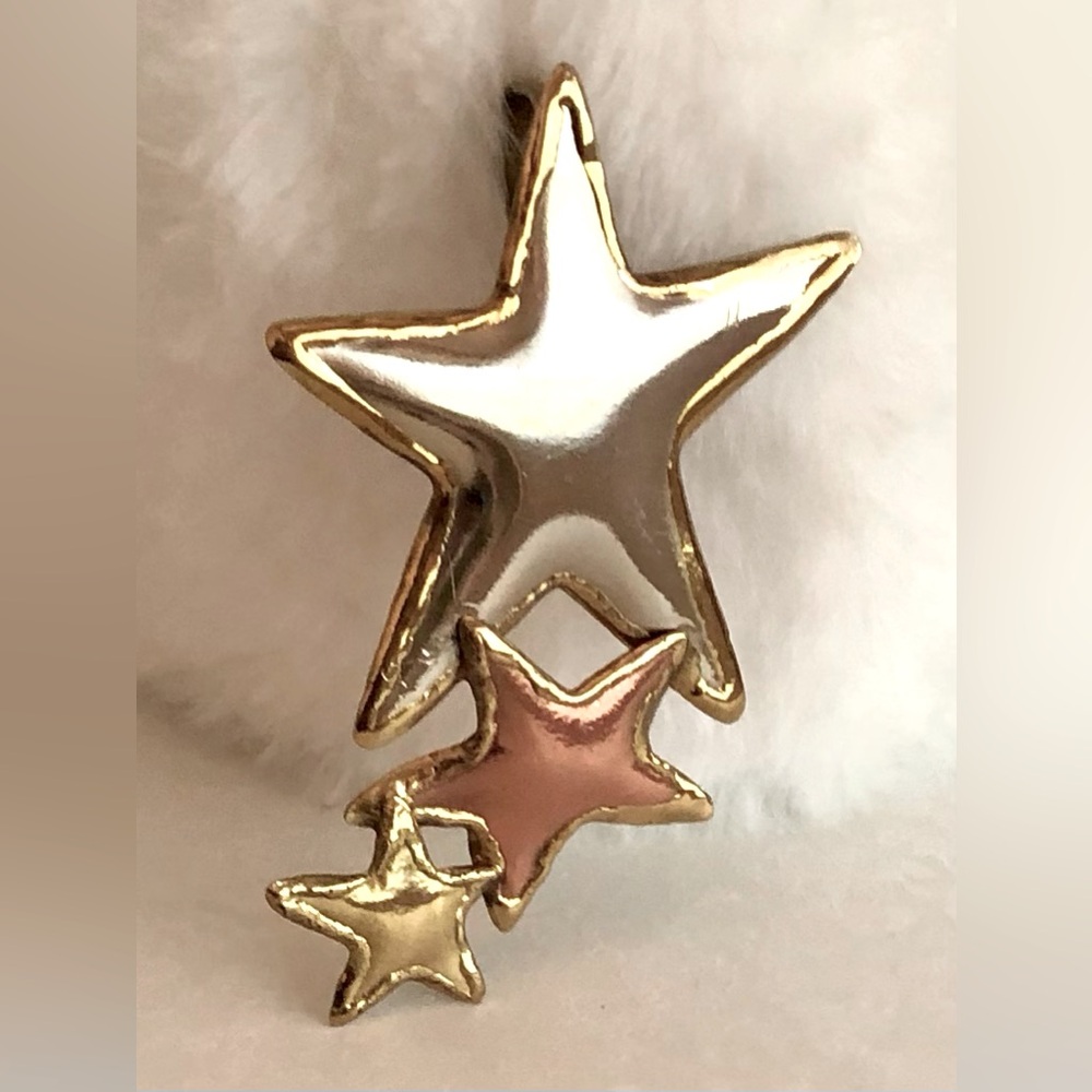 Vintage Mixed Metals Shooting Stars Brooch/Pendant